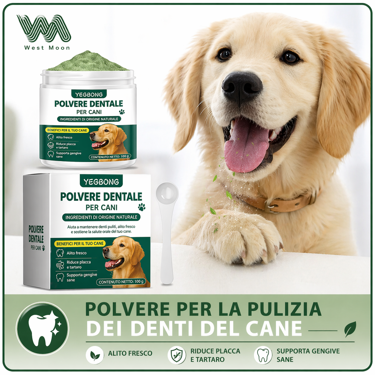 Denti più sani e alito fresco per il tuo cane, senza fatica